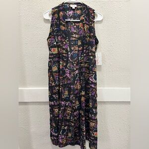LuLaRoe Joy Black Multi Floral Sleeveless Duster NWT Small
